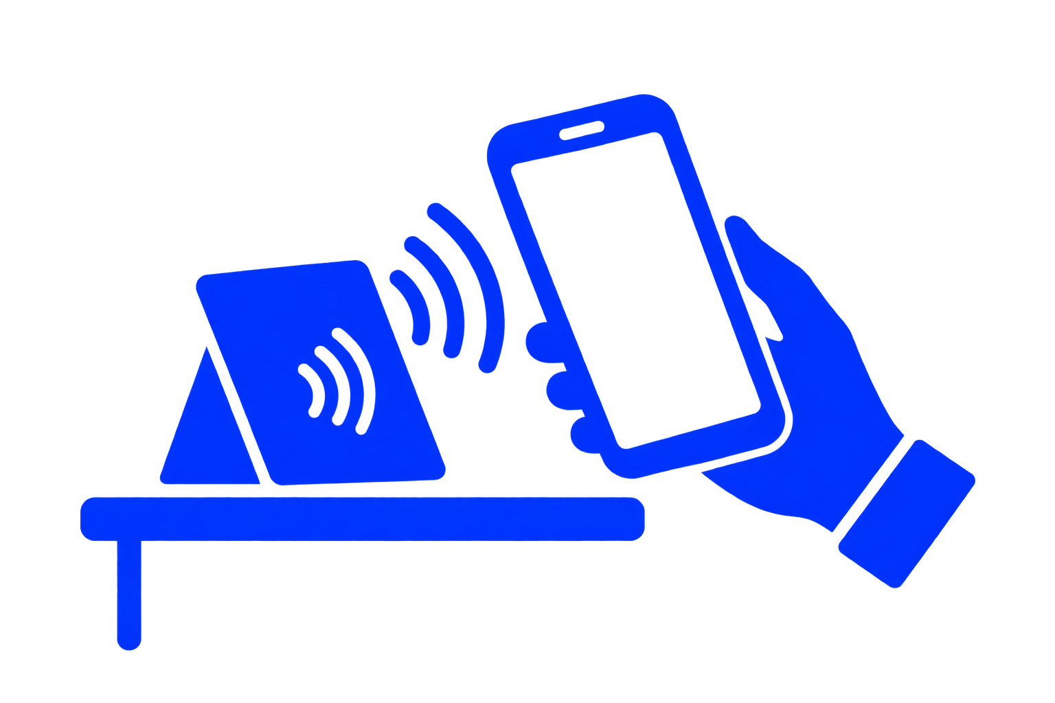 Cliente acercando el móvil a la tarjeta NFC