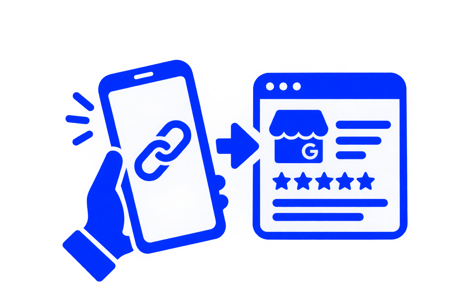 Teléfono abriendo el perfil de reseñas en Google